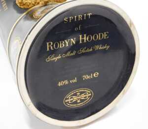 A Robyn Hoode Distilleries single malt whisky horn shaped pottery decanter, transfer printed... - 5
