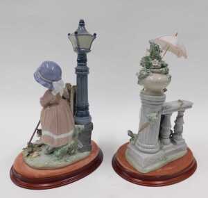A Lladro figure group Glorious Spring by Ramos, on stand, 31cm high, and another similar. (AF) - 2