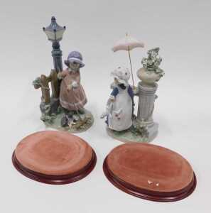 A Lladro figure group Glorious Spring by Ramos, on stand, 31cm high, and another similar. (AF) - 3