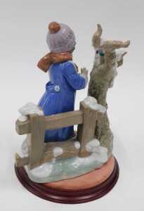 A Lladro figure group Winter Frost, by Ramos, number 5287, on plinth base, 25cm high. - 2
