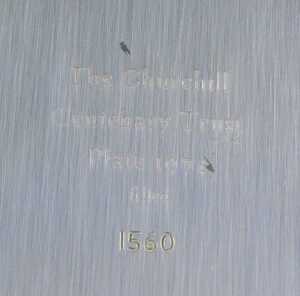 An Elizabeth II silver Churchill Centenary Trust plate, 1974, with gilt coloured portrait... - 3