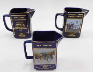 A set of Seton pottery Grand National Winner's jugs, with gilt highlights, to include Void Race,... - 3