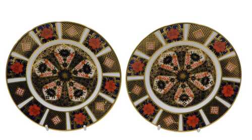 Two Royal Crown Derby Imari pattern side plates, 1128 pattern, 16cm diameter. (2)