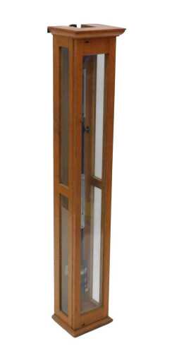 A 20thC Fortin mercury laboratory stick barometer, of cylindrical form, in oak case, possibly...