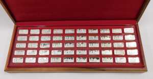 An Elizabeth II silver 1000 Years Of British Monarchy 973-1973 proof edition ingot set, by John... - 2