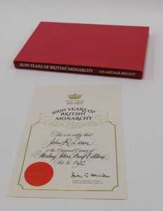 An Elizabeth II silver 1000 Years Of British Monarchy 973-1973 proof edition ingot set, by John... - 5