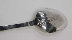 A very early 18thC silver rattail trefid spoon, with plain bowl and stem, the bowl marked Celia... - 2