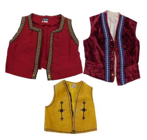Three various child's early 20thC waistcoats, one labelled Peter Robinson Oxford Street London...
