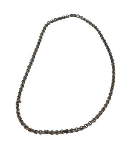 A heavy plain link necklace, with tag marked 925.