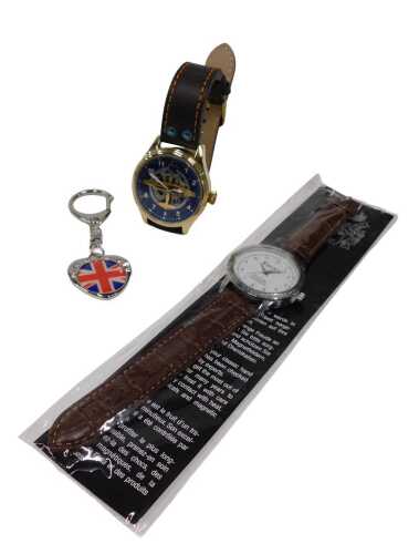 A Bradford Exchange Dambusters Lancaster Bomber mechanical watch, with leatherette strap, 4cm...