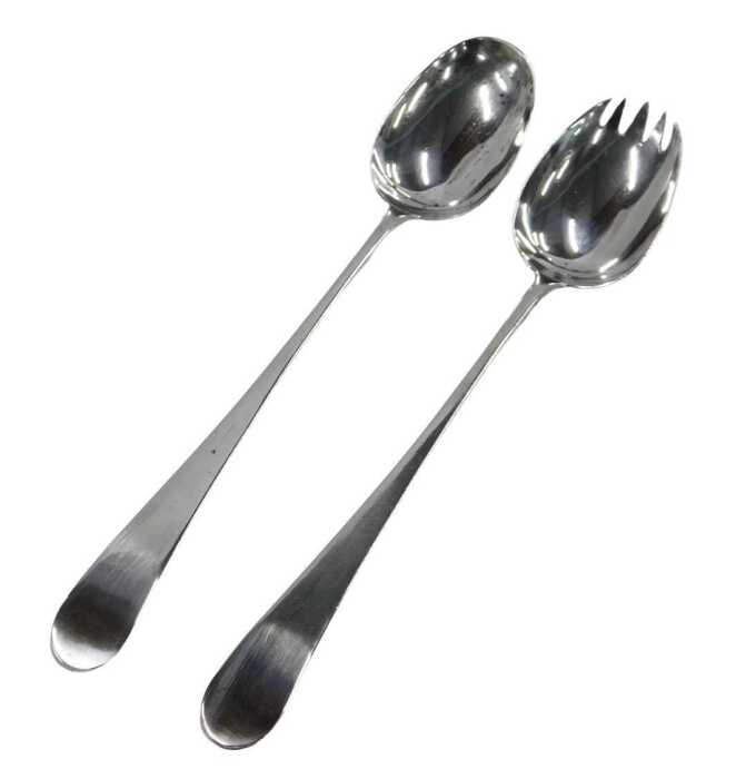 A George III Scottish silver serving set, by Matthew Craw, Old English pattern, Edinburgh 1802,...