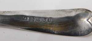 A pair of George III Scottish silver tablespoons, by John Graham, Old English pattern, Edinburgh... - 2