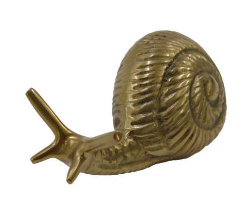 A 20thC brass figure of a snail, 11cm long.