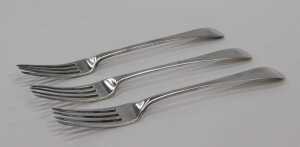 A set of three George III silver table forks, by Alexander Ziegler, Old English pattern,... - 3