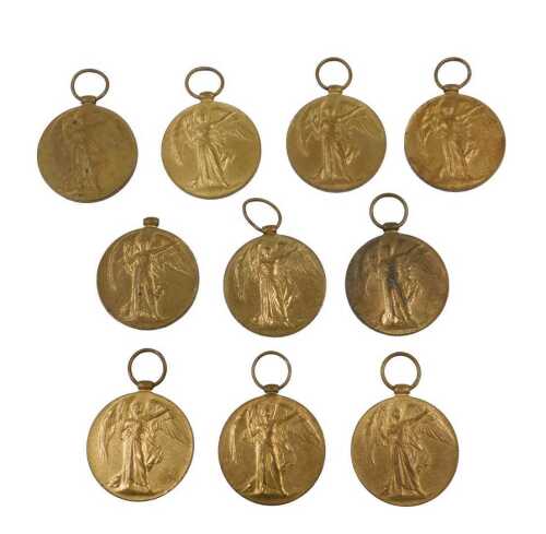 Various WWI Victory medals, with various markings. (10)