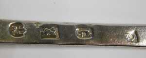 A William III Britannia silver trefid spoon, with plain bowl, initialled and studded with the... - 3