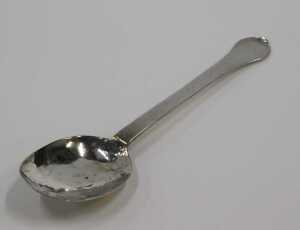 A William III Britannia silver trefid spoon, with plain bowl, initialled and studded with the... - 4