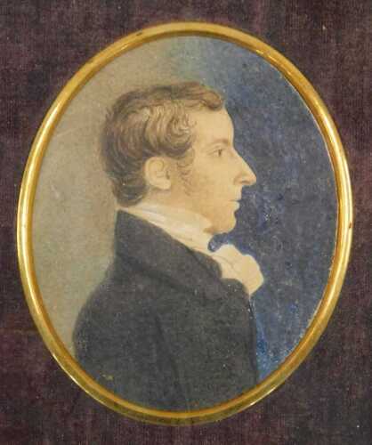 19thC English School. Portrait miniature of W Hollingsworth Junior, facing sinister, on card,...