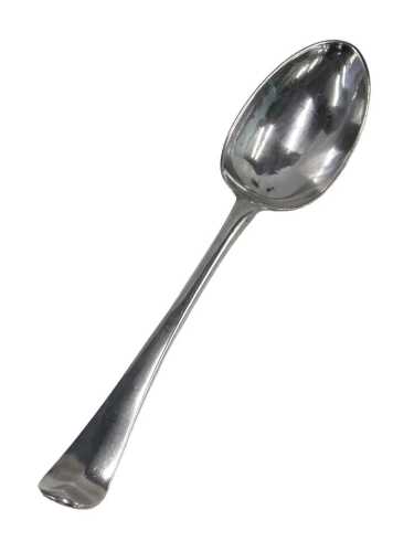An 18thC Irish silver dessert spoon, Old English pattern, Dublin 1753, crested probably Earl of...
