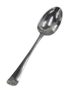 An 18thC Irish silver dessert spoon, Old English pattern, Dublin 1753, crested probably Earl of...