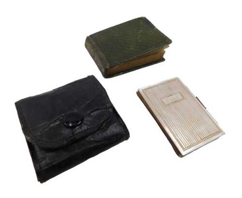 A 19thC French book, Le Petit La Fontaine, in green boards, and a travelling icon and...