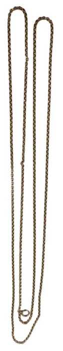 A longuard chain, with bolt ring clasp, yellow metal unmarked, 71cm long, 22g.