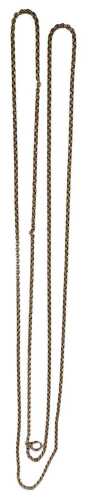 A longuard chain, with bolt ring clasp, yellow metal unmarked, 71cm long, 22g.
