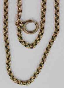 A longuard chain, with bolt ring clasp, yellow metal unmarked, 71cm long, 22g. - 2