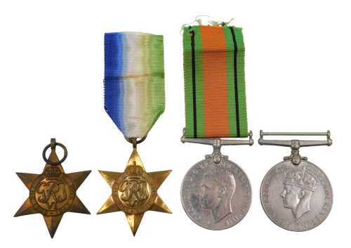 A group of medals, to include a 39-45 star, an Atlantic star, Defence medal and the 39-45 medal,...