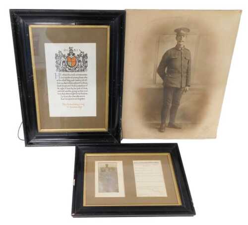World War I ephemera, relating to Private Charles Sidney Livsey, 10th Battalion West Yorkshire...
