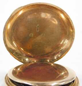A Continental fob watch, the gold finish Roman numeric dial with blue hands and a centred... - 3