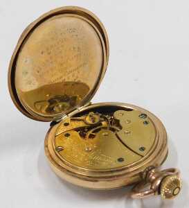 A gold plated 19thC fob watch, with white enamel Roman numeric dial, stamped G Kiss & Sons of... - 4