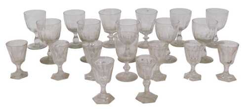 Various 19thC glassware, drinking glasses, part suites, etc., eight similar rummers, 15cm high,...