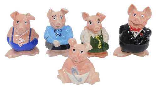 Various Natwest Pigs, to include Father Pig, 16cm high, Maxwell, etc., Wade marks, some lacking...