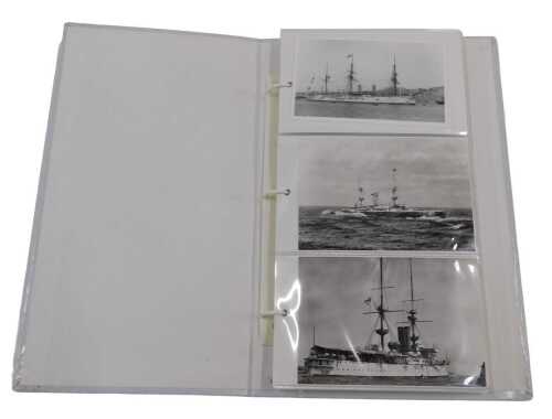 Various 20thC postcards, black and white shipping, war ships, other ships, etc., to include HMS...
