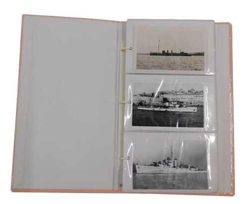 Various 20thC shipping postcards, war ships, etc., HMS Falmouth, Grimsby, Leath, Mohawk, Eskimo,...