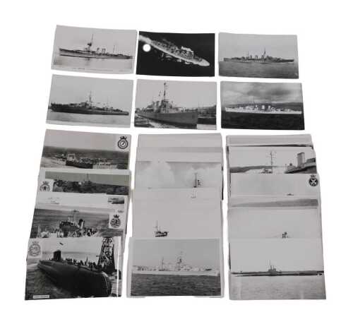 Various 20thC postcards, shipping, war ships, etc., HMS Adventure, various others, etc. (a...