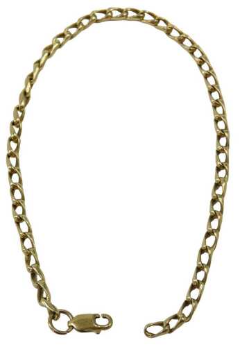 A fancy link bracelet, yellow metal stamped 750 to clasp, 22cm long, 4.9g.