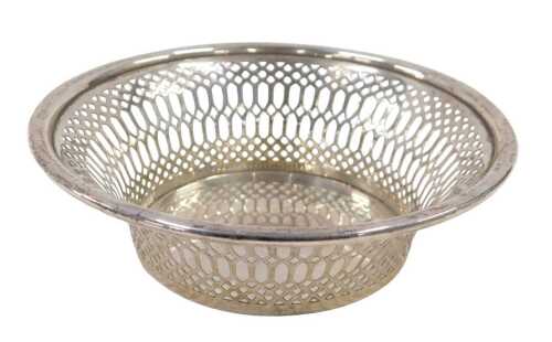 A George V silver dish, of circular form, partially pierced, by Barker Brothers, Chester 1915,...