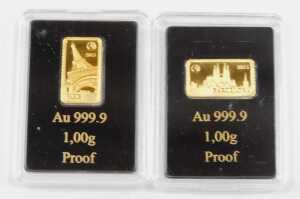 An Elizabeth II 24ct gold commemorative ingot, marked 2015 Paris, in proof casing, marked... - 2