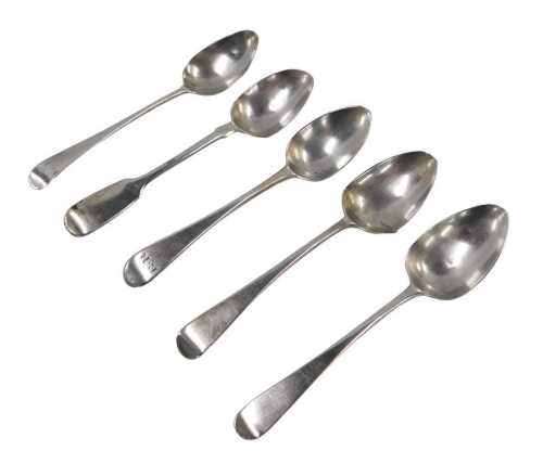 Various silver teaspoons, George III and later, various dates and makers, 14cm long, etc.,...