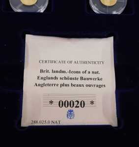 An Elizabeth II 14ct gold British Landmarks Icons of a Nation coin set, comprising six proof... - 5