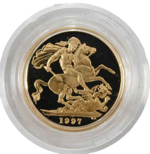An Elizabeth II proof full gold sovereign, dated 1997.