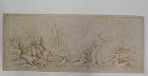 A bas-relief marble plaque, showing Diana in a naturalistic setting with other figures, 24cm x... - 2