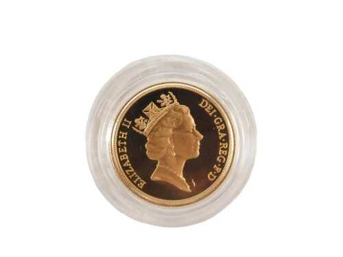An Elizabeth II proof full gold sovereign, dated 1994.
