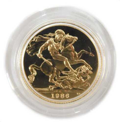 An Elizabeth II proof full gold sovereign, dated 1986.