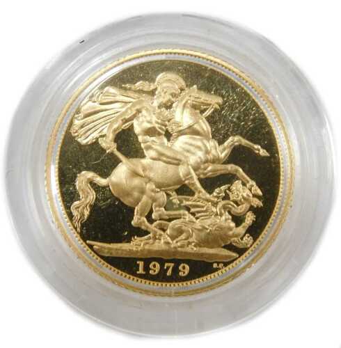 An Elizabeth II proof full gold sovereign, dated 1979.