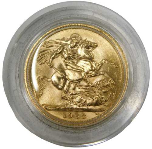An Elizabeth II uncirculated full gold sovereign, dated 1963.