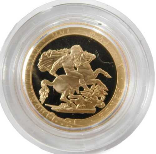 An Elizabeth II proof 200th anniversary full gold sovereign, dated 2017.