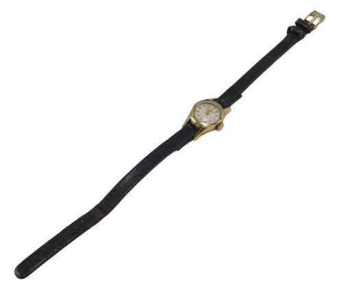 A Longines cased ladies cocktail watch, 17 jewel movement, silvered baton case, yellow metal...